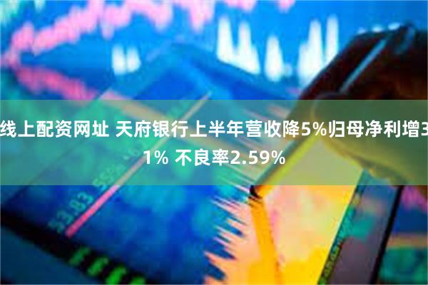 线上配资网址 天府银行上半年营收降5%归母净利增31% 不良率2.59%